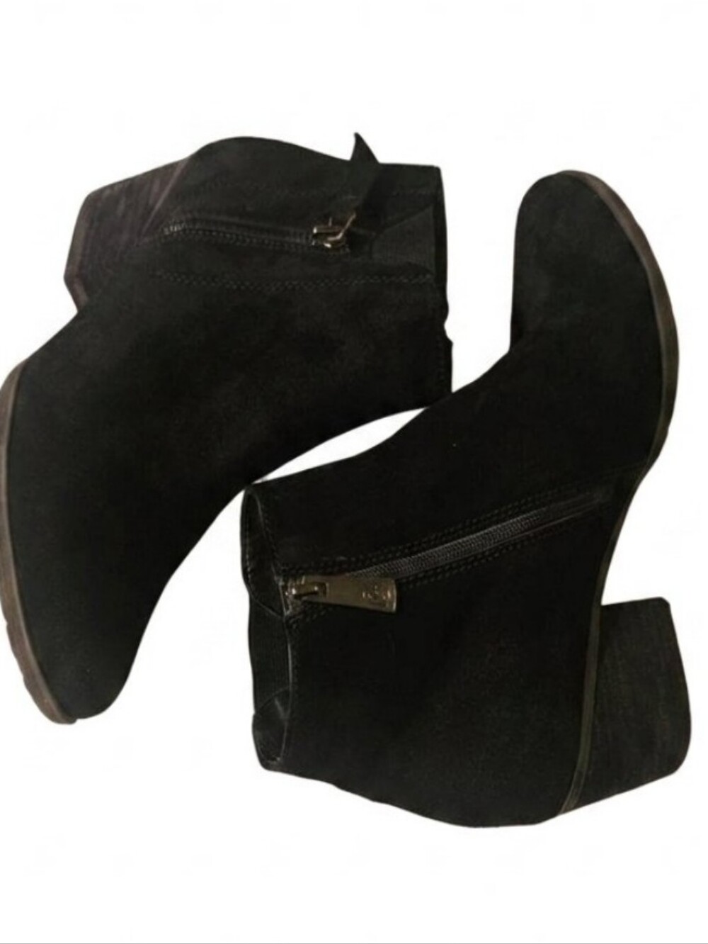 Blondo Ibiza Waterproof Ankle Booties Womens Size7M Black Suede Leather Zip